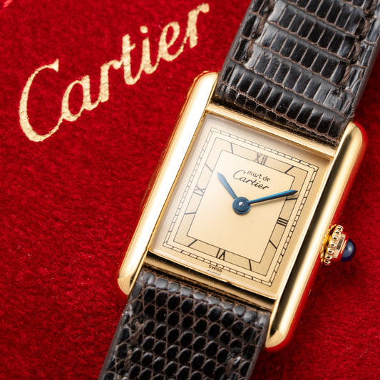 Cartier Tank Must de Vermeil Art Deco Roman Lemon Dial CARTIER SERVICED Ref. 3 66001
