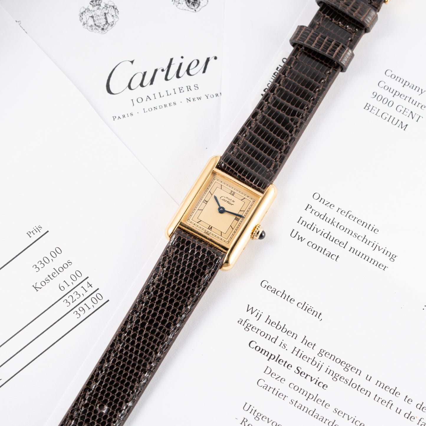 Cartier Tank Must de Vermeil Art Deco Roman Lemon Dial CARTIER SERVICED Ref. 3 66001