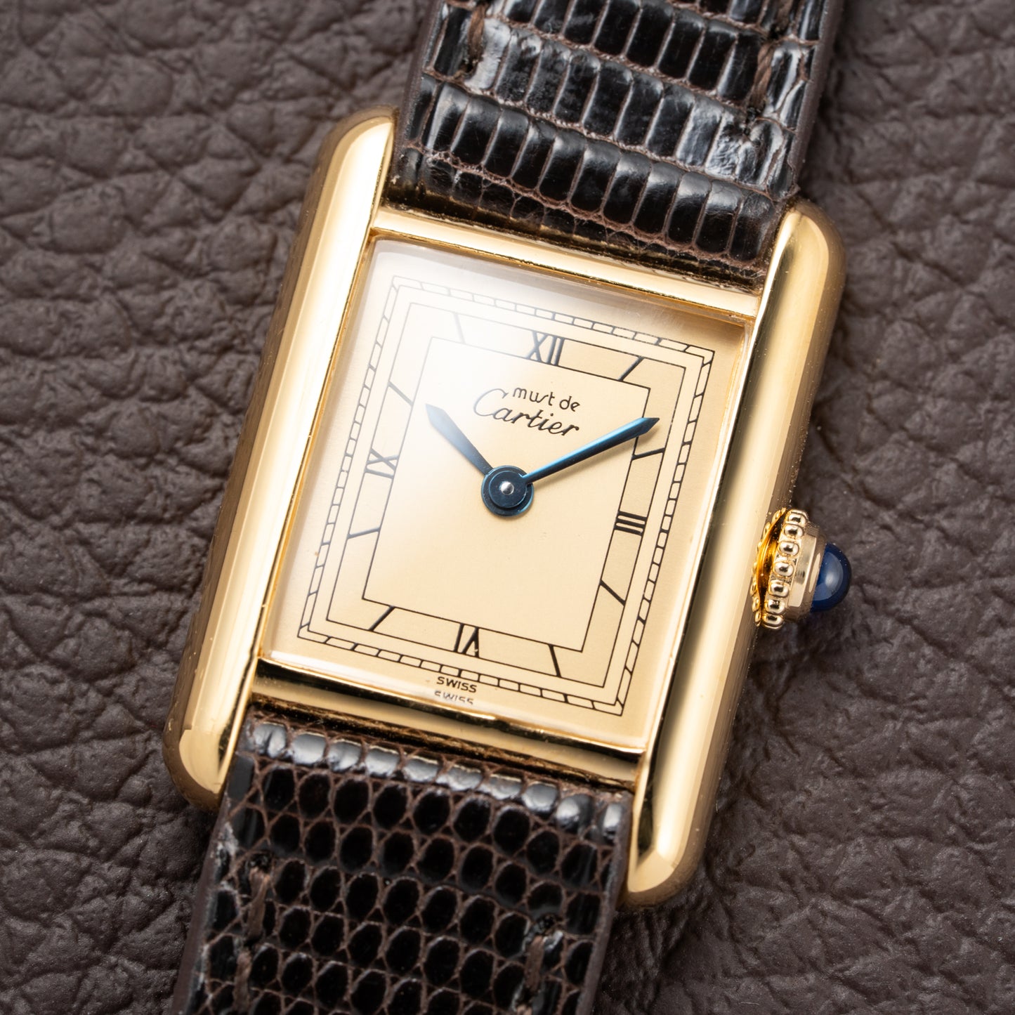 Cartier Tank Must de Vermeil Art Deco Roman Lemon Dial CARTIER SERVICED Ref. 3 66001