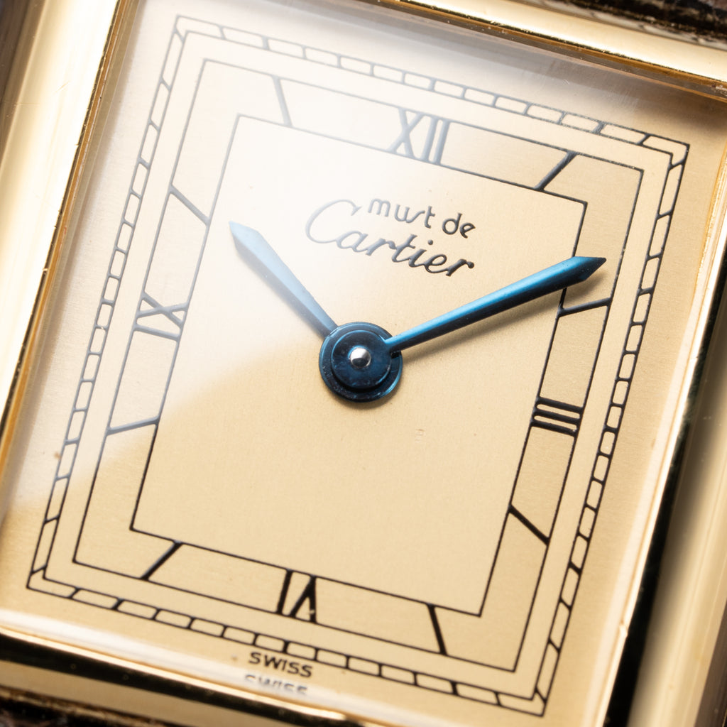 Cartier Tank Must de Vermeil Art Deco Roman Lemon Dial CARTIER SERVICED Ref. 3 66001