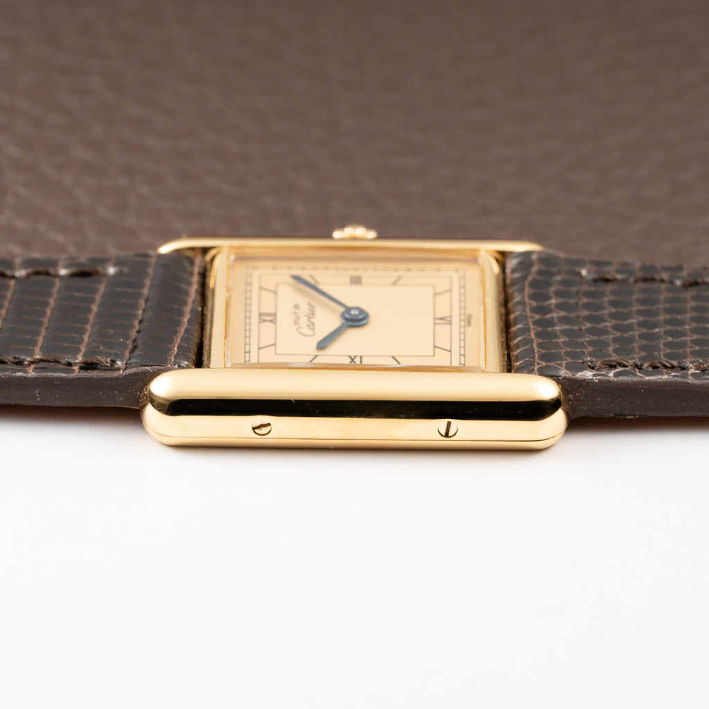 Cartier Tank Must de Vermeil Art Deco Roman Lemon Dial CARTIER SERVICED Ref. 3 66001