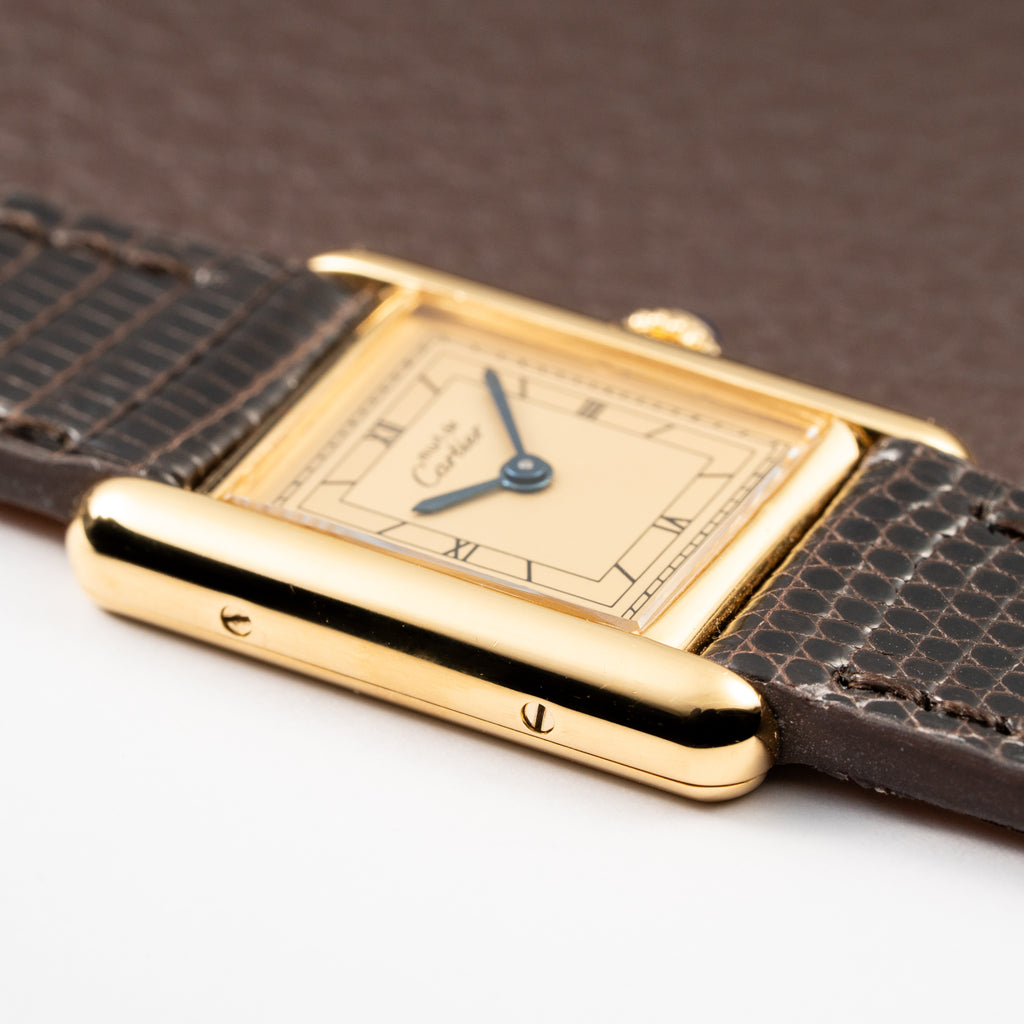 Cartier Tank Must de Vermeil Art Deco Roman Lemon Dial CARTIER SERVICED Ref. 3 66001