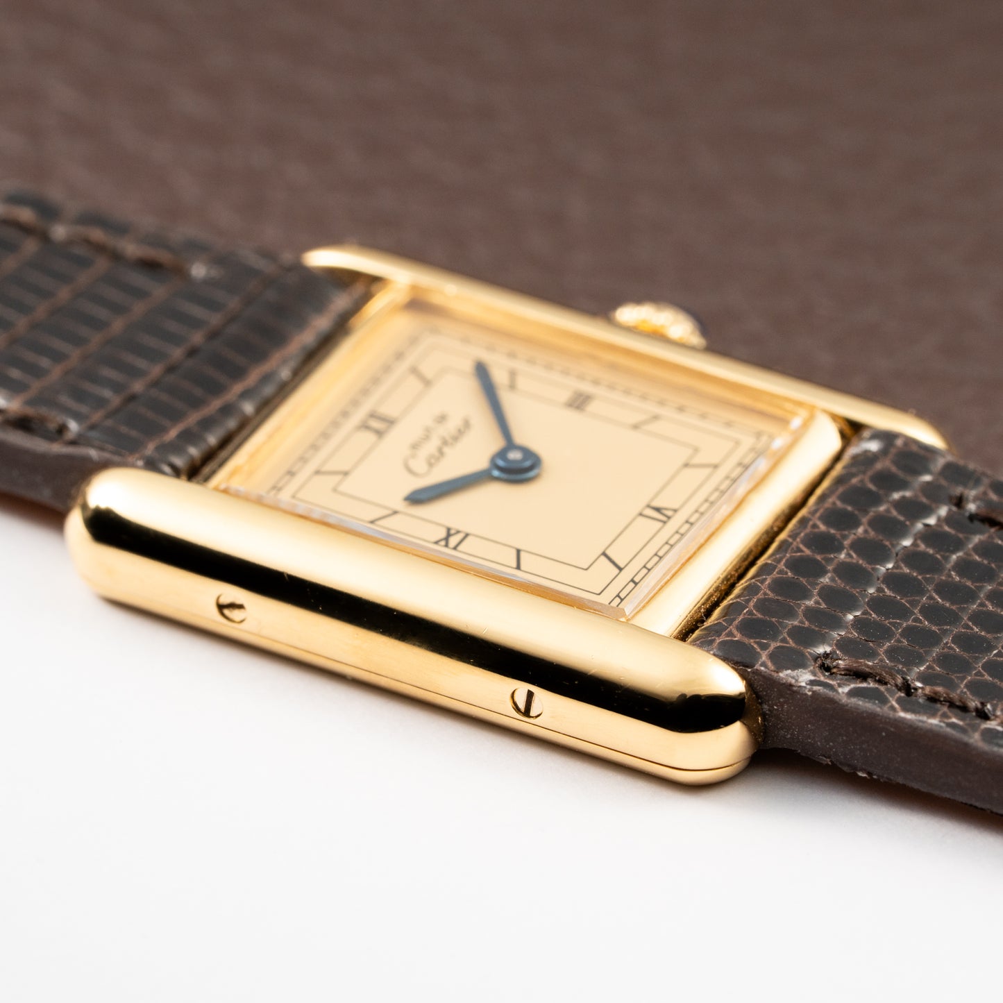 Cartier Tank Must de Vermeil Art Deco Roman Lemon Dial CARTIER SERVICED Ref. 3 66001