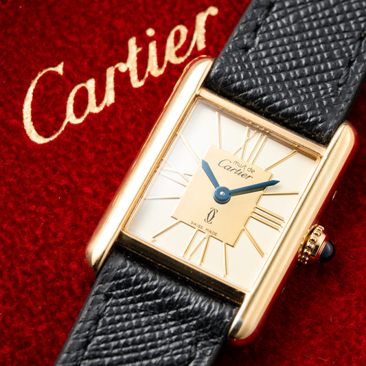 Cartier Must de Tank Vermeil Hollow Big Roman Mirror Dial Ref 3 66001 Quartz PM Cartier Service 2025