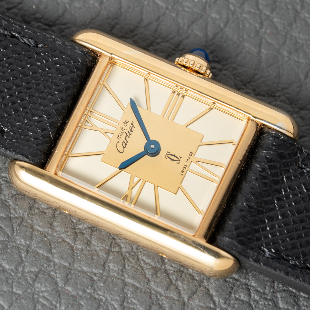 Cartier Must de Tank Vermeil Hollow Big Roman Mirror Dial Ref 3 66001 Quartz PM Cartier Service 2025