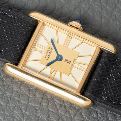 Cartier Must de Tank Vermeil Hollow Big Roman Mirror Dial Ref 3 66001 Quartz PM Cartier Service 2025