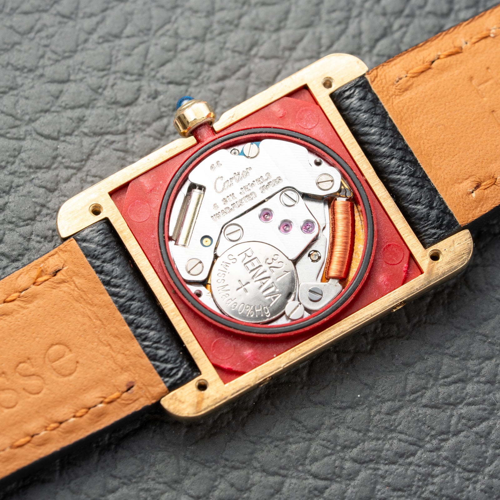 Cartier Must de Tank Vermeil Hollow Big Roman Mirror Gold Dial Quartz PM Ref 3 66001