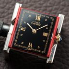 Cartier Must de Tank Vermeil Black Glossy Art Deco Dial 1990s Ref. 590005