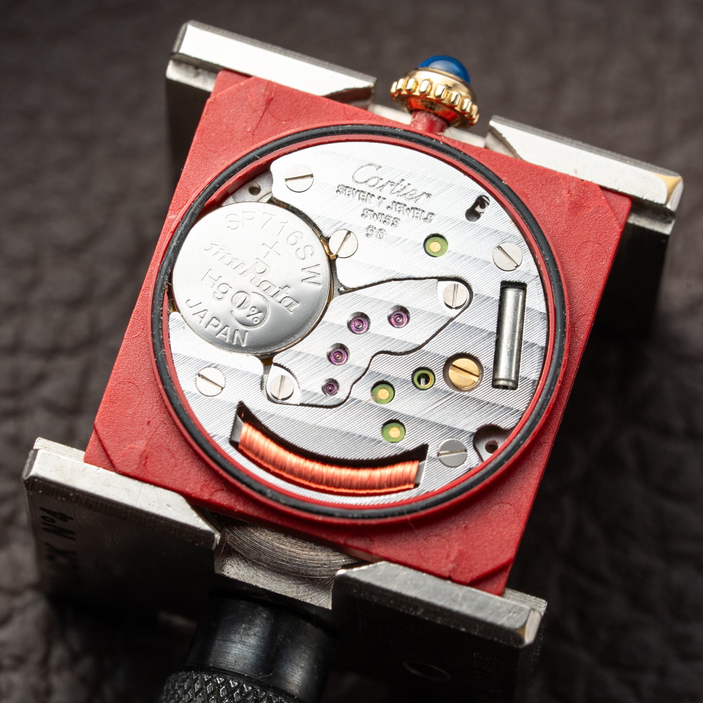 Cartier Must de Tank Vermeil Black Glossy Art Deco Dial 1990s Ref. 590005