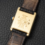 Cartier Must de Tank Vermeil Black Glossy Art Deco Dial 1990s Ref. 590005