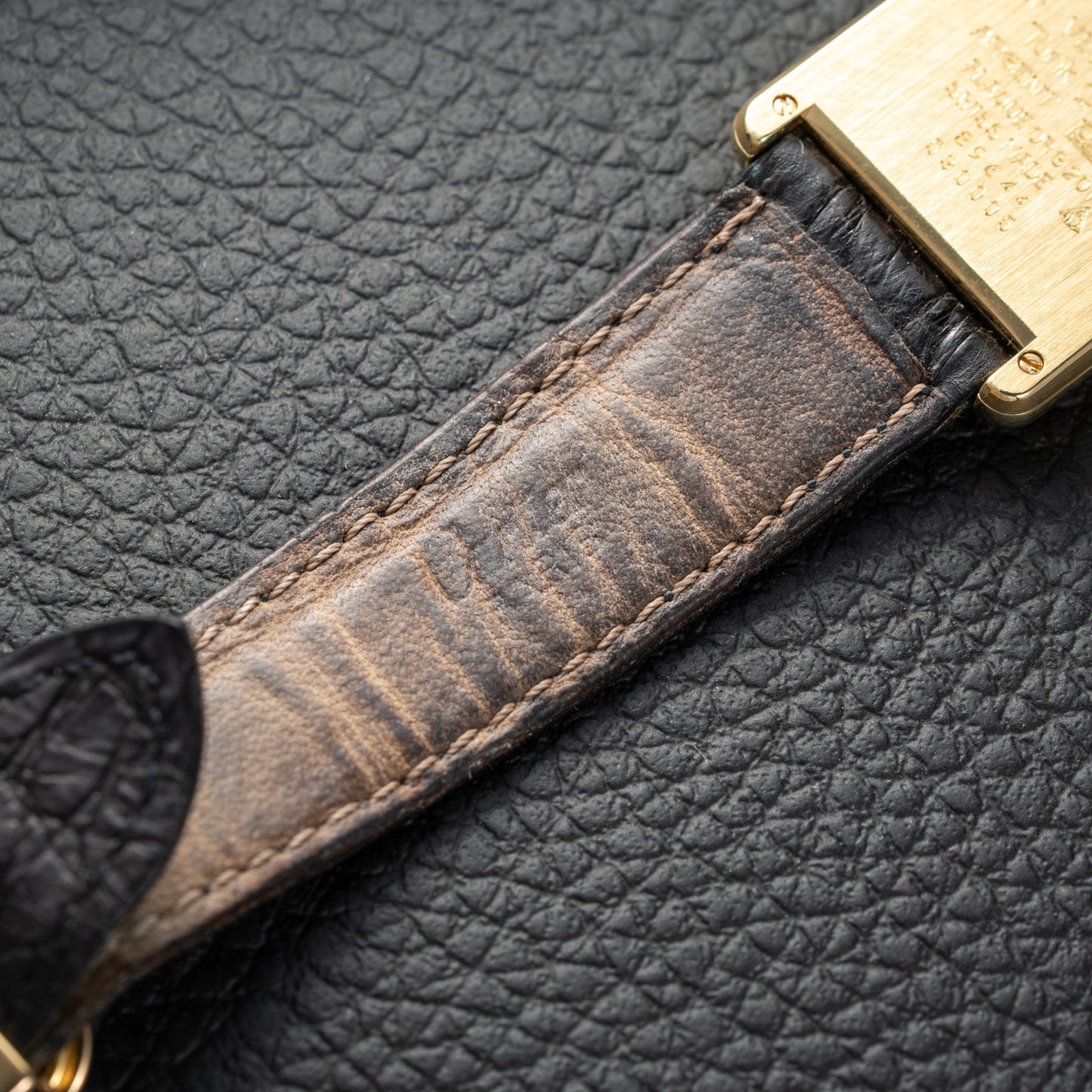 Cartier Must de Tank Vermeil Black Glossy Art Deco Dial 1990s Ref. 590005