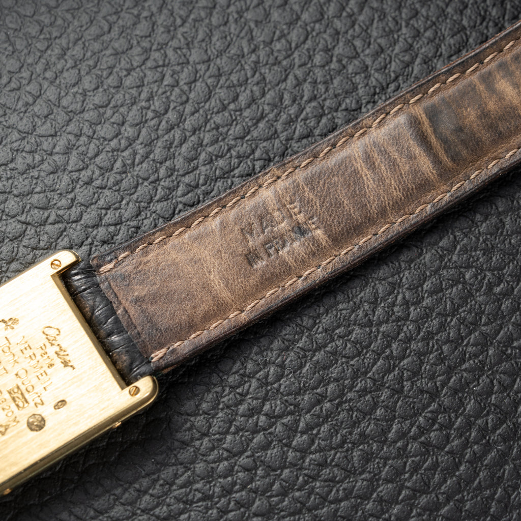 Cartier Must de Tank Vermeil Black Glossy Art Deco Dial 1990s Ref. 590005