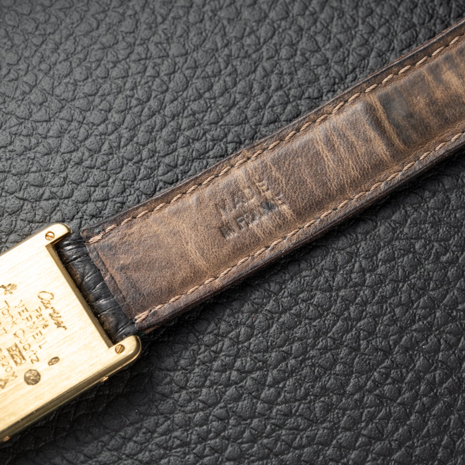Cartier Must de Tank Vermeil Black Glossy Art Deco Dial 1990s Ref. 590005