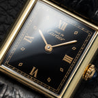 Cartier Must de Tank Vermeil Black Glossy Art Deco Dial 1990s Ref. 590005
