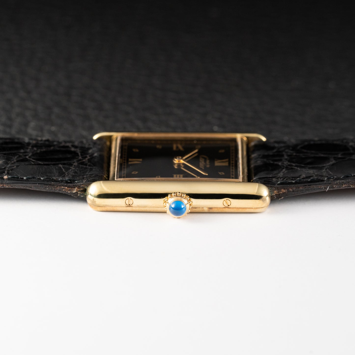 Cartier Must de Tank Vermeil Black Glossy Art Deco Dial 1990s Ref. 590005