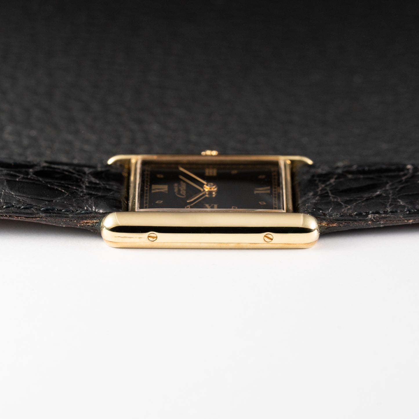 Cartier Must de Tank Vermeil Black Glossy Art Deco Dial 1990s Ref. 590005