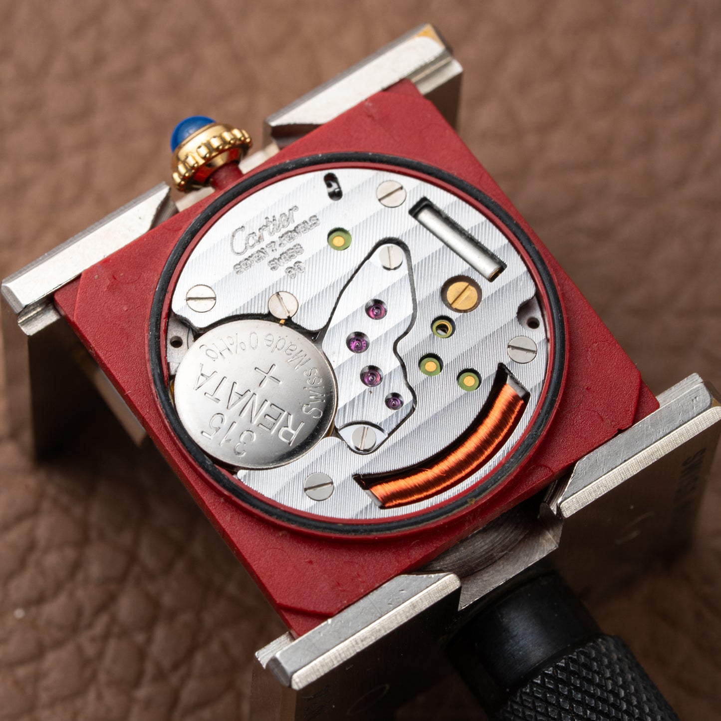 Cartier Must de Tank Vermeil Black Glossy Art Deco Dial 1990s Ref. 590005