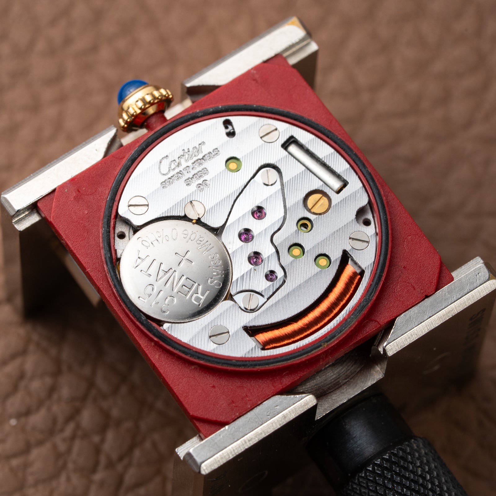 Cartier Must de Tank Vermeil Black Glossy Art Deco Dial 1990s Ref. 590005