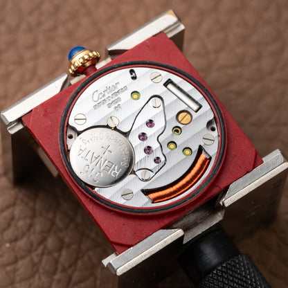 Cartier Must de Tank Vermeil Black Glossy Art Deco Dial 1990s Ref. 590005