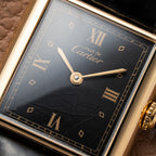 Cartier Must de Tank Vermeil Black Glossy Art Deco Dial 1990s Ref. 590005