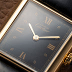 Cartier Must de Tank Vermeil Black Glossy Art Deco Dial 1990s Ref. 590005