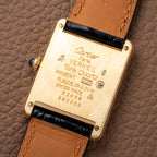 Cartier Must de Tank Vermeil Black Glossy Art Deco Dial 1990s Ref. 590005