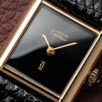 Cartier Tank Must de Vermeil Black Dial PM 1980s