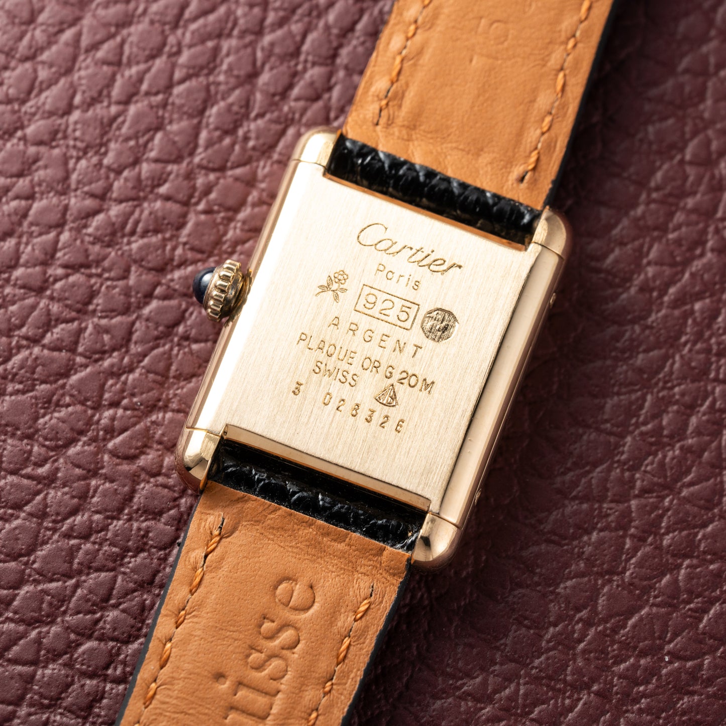 Cartier Tank Must de Vermeil Black Dial PM 1980s