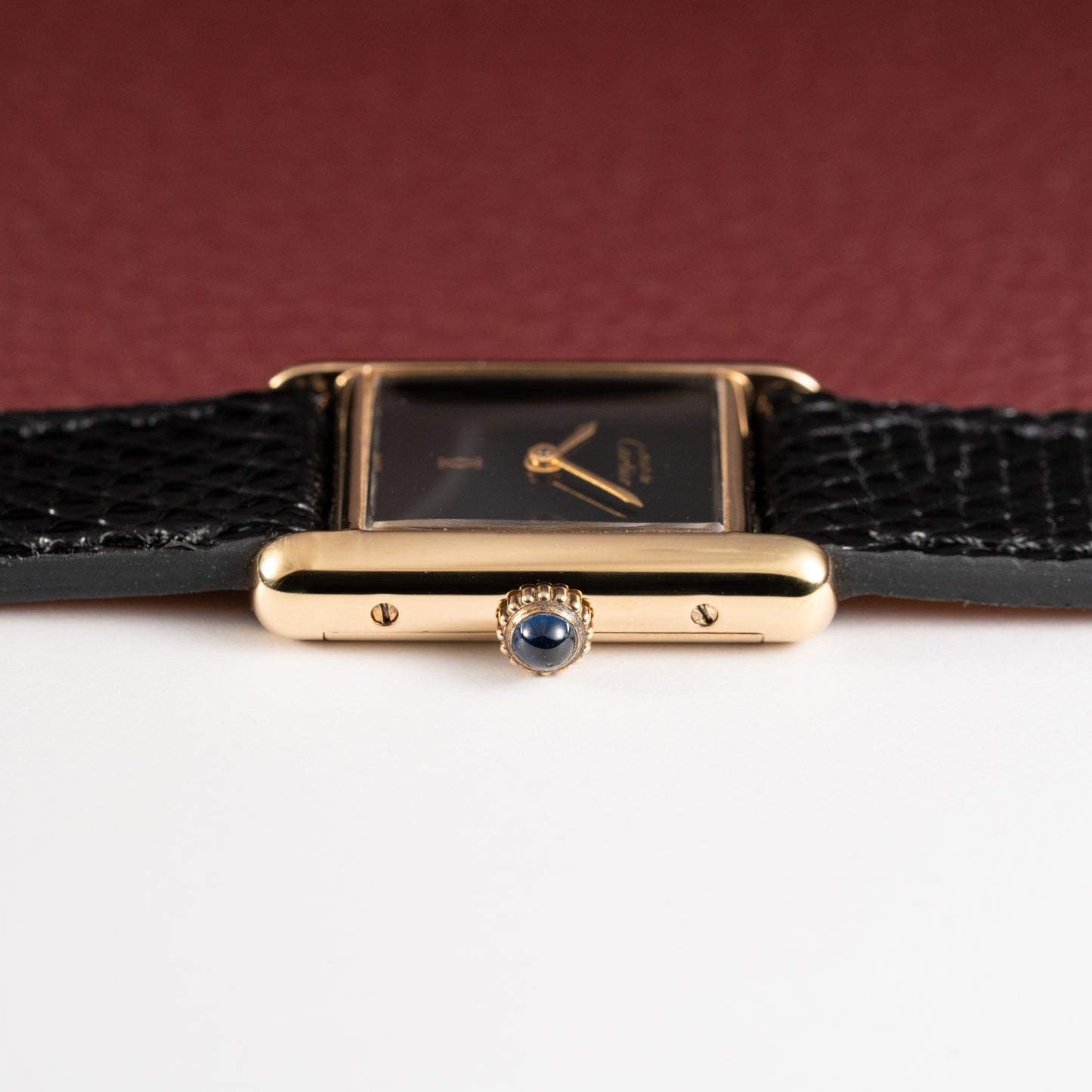 Cartier Tank Must de Vermeil Black Dial PM 1980s