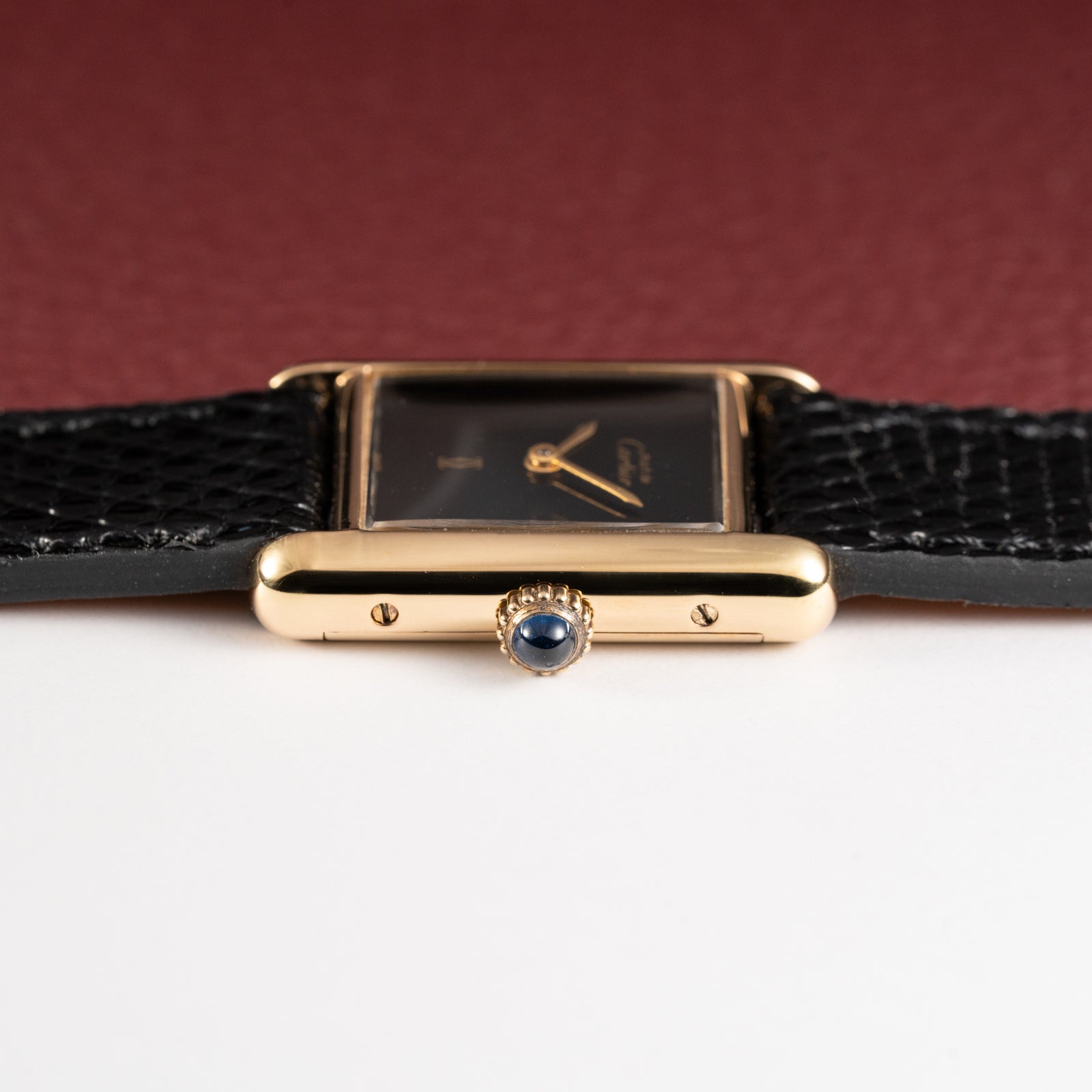Cartier Tank Must de Vermeil Black Dial PM 1980s