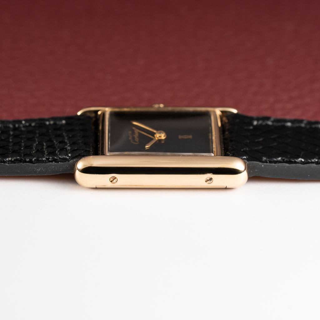 Cartier Tank Must de Vermeil Black Dial PM 1980s