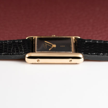 Cartier Tank Must de Vermeil Black Dial PM 1980s