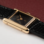 Cartier Tank Must de Vermeil Black Dial PM 1980s