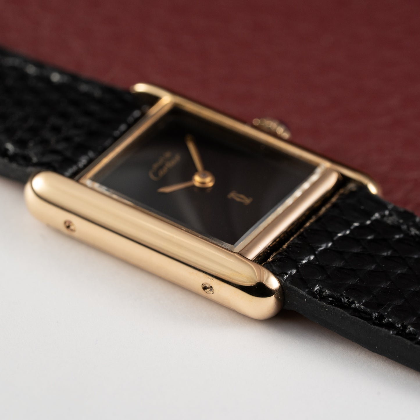 Cartier Tank Must de Vermeil Black Dial PM 1980s