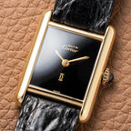 Cartier Tank Must de Vermeil Black Dial PM 1980s Model