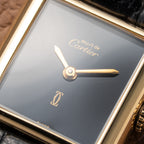 Cartier Tank Must de Vermeil Black Dial PM 1980s Model