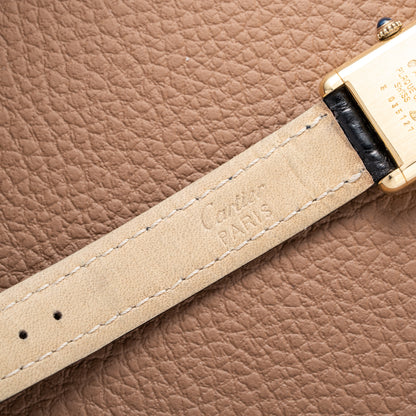 Cartier Tank Must de Vermeil Black Dial PM 1980s Model