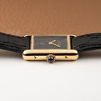 Cartier Tank Must de Vermeil Black Dial PM 1980s Model