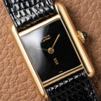 Cartier Tank Must de Vermeil Black Dial PM 1980s
