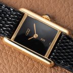 Cartier Tank Must de Vermeil Black Dial PM 1980s