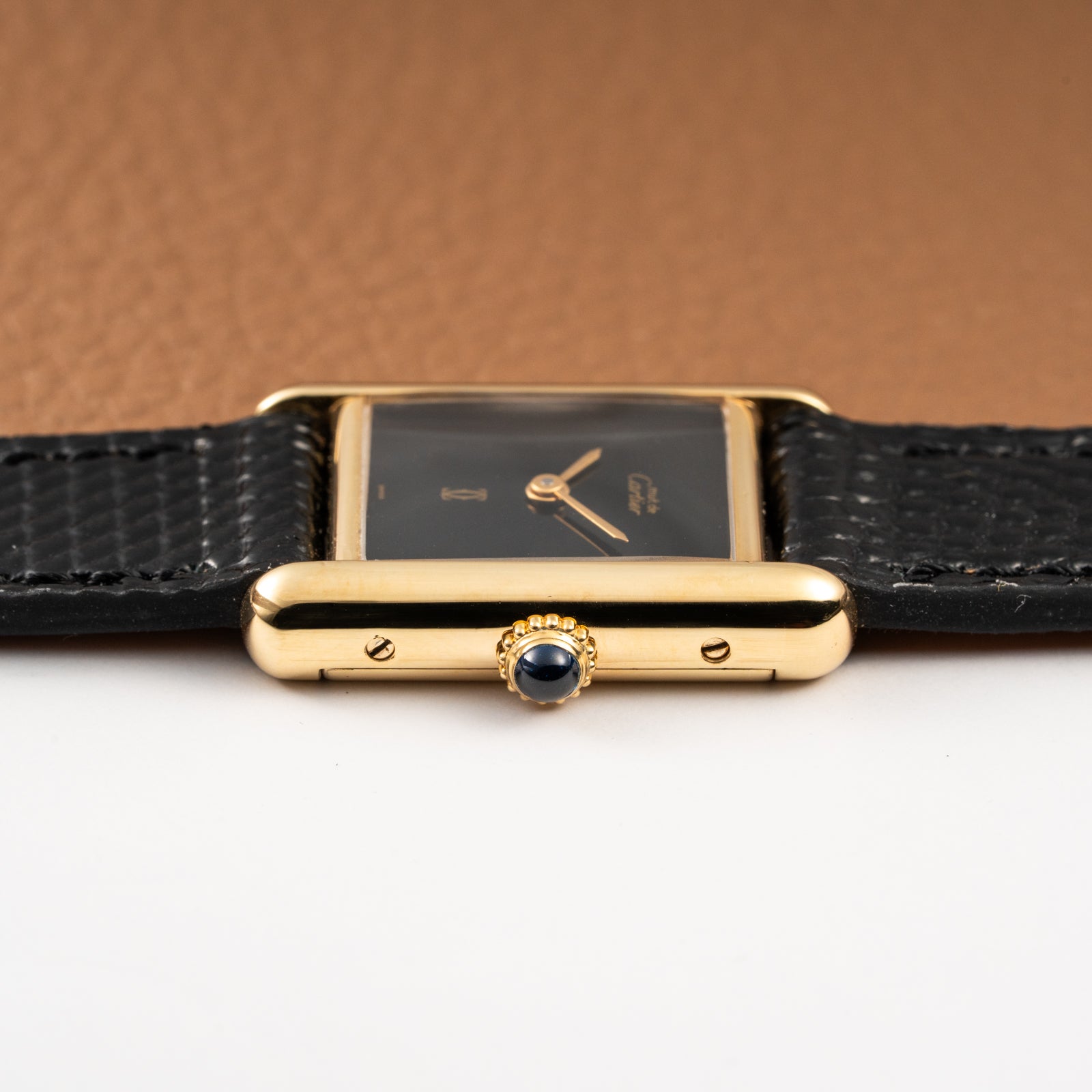 Cartier Tank Must de Vermeil Black Dial PM 1980s