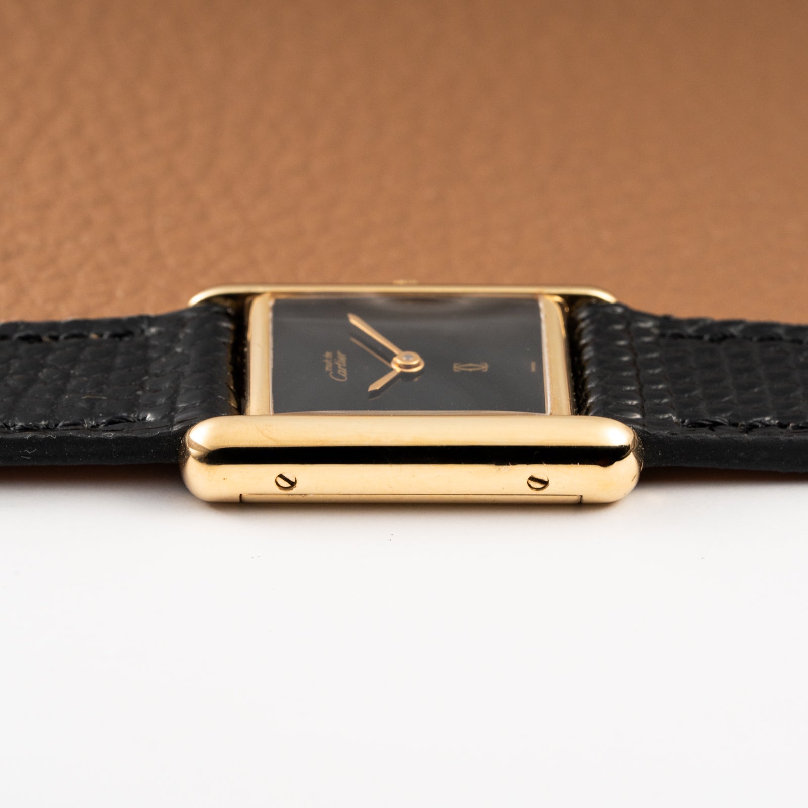 Cartier Tank Must de Vermeil Black Dial PM 1980s