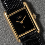 Cartier Tank Must de Vermeil Black Dial PM Full Set from 1987