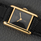Cartier Tank Must de Vermeil Black Dial PM Full Set from 1987