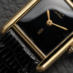 Cartier Tank Must de Vermeil Black Dial PM Full Set from 1987