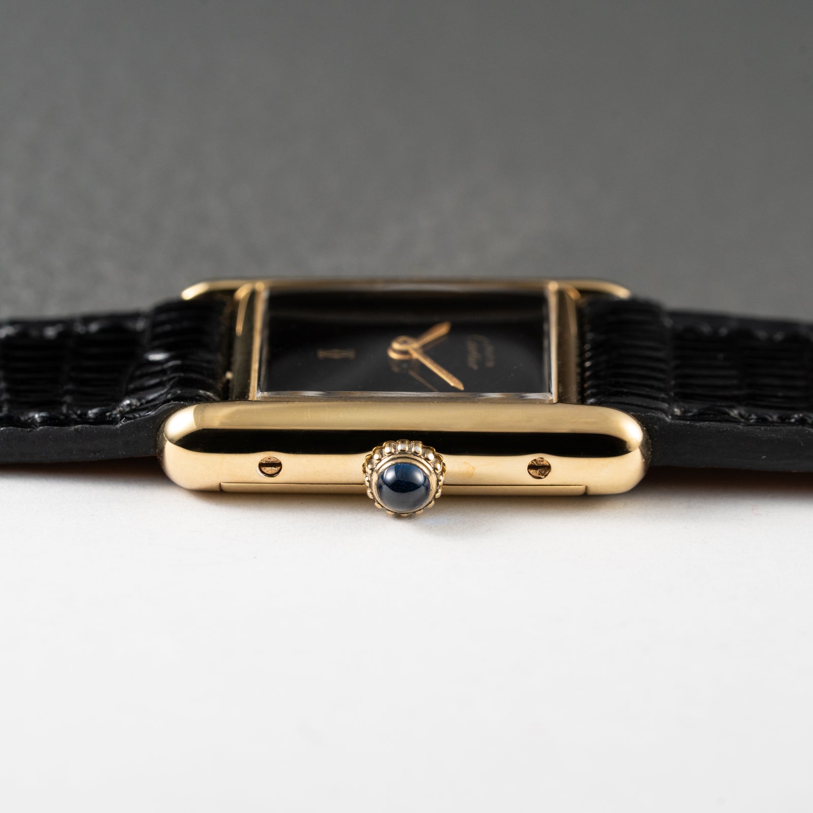 Cartier Tank Must de Vermeil Black Dial PM Full Set from 1987