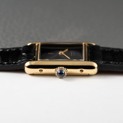 Cartier Tank Must de Vermeil Black Dial PM Full Set from 1987