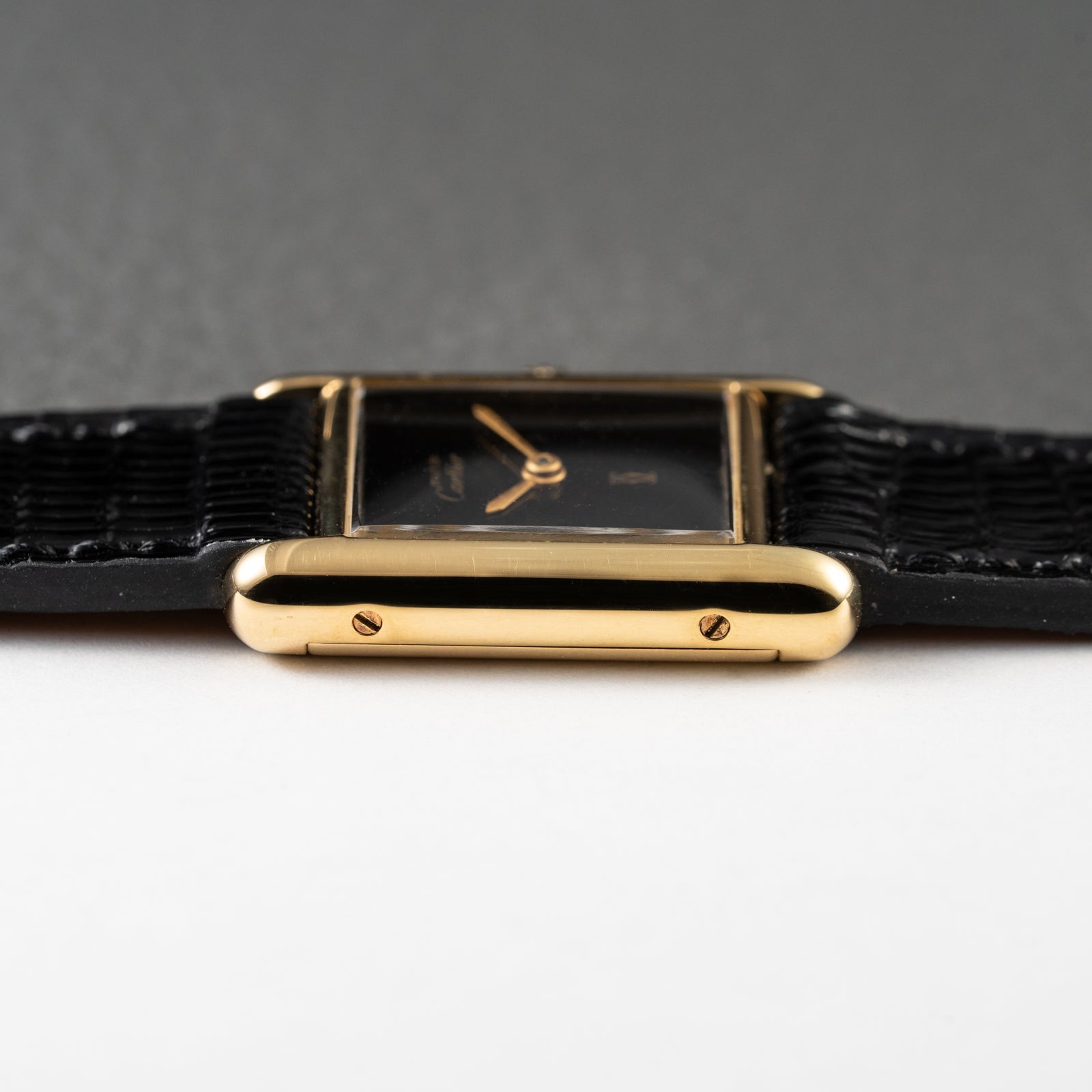 Cartier Tank Must de Vermeil Black Dial PM Full Set from 1987