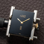 Cartier Tank Must de Vermeil Black 'Onyx' Dial GM Full Set from 1989 with Provenance!