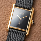 Cartier Tank Must de Vermeil Black 'Onyx' Dial GM Full Set from 1989 with Provenance!